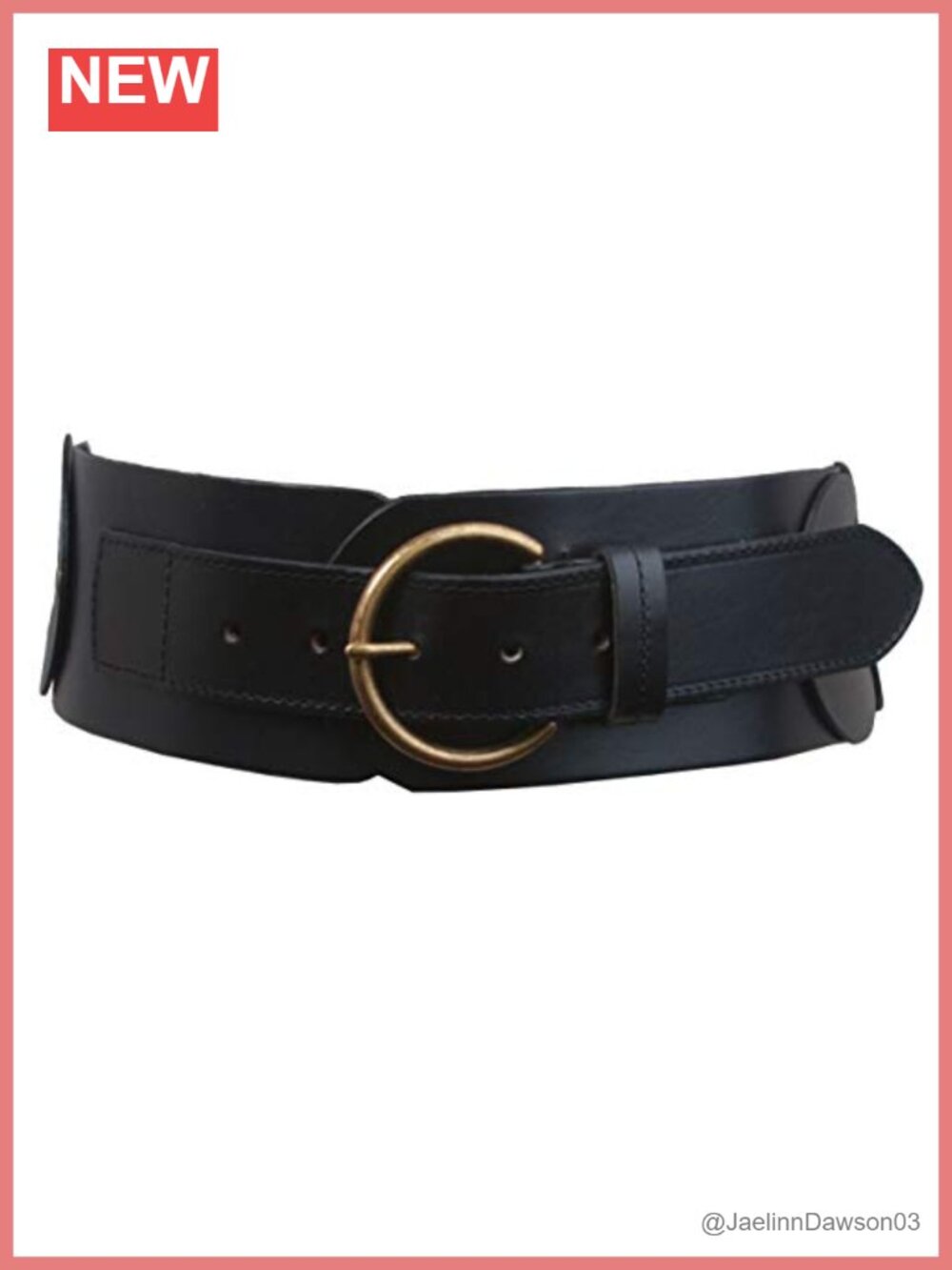 3" Wide High Waist Braided Full Grain Leather Belt Round Disk Link